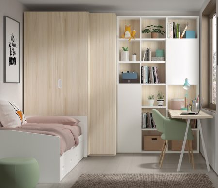 Dormitorio juvenil con cajones 201-106