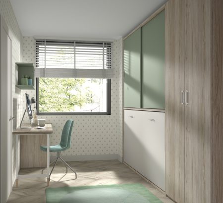 Dormitorio juvenil con cama abatible 201-252