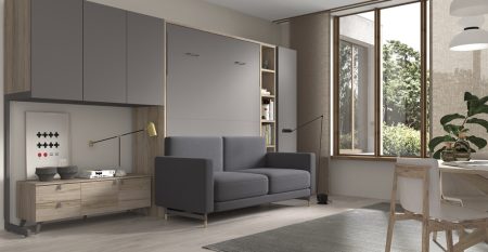Dormitorio juvenil con cama abatible con sofá 201-269