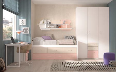 Dormitorio juvenil con bicama 201-W004