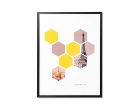 Cuadro HEXAGONS negro 60x80 151-49