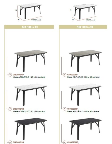 Mesa de comedor modelo Adriático rectangular piedras 36-13 - Imagen 3