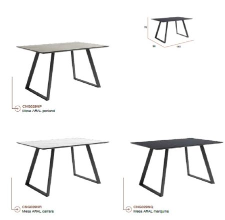 Mesa de comedor modelo Aral rectangular piedras 36-08 - Imagen 2