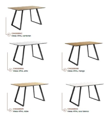 Mesa de comedor modelo Aral rectangular maderas 36-07 - Imagen 2
