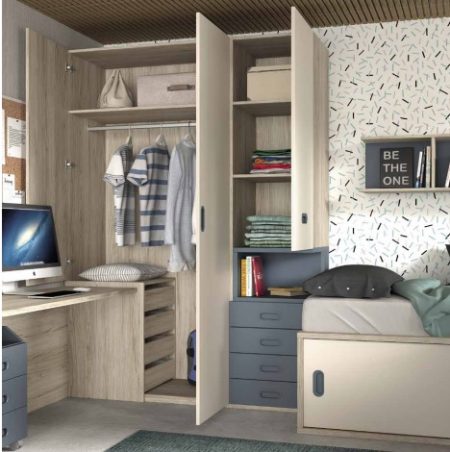 Dormitorio juvenil con cama con cajones 201-21 - Imagen 4